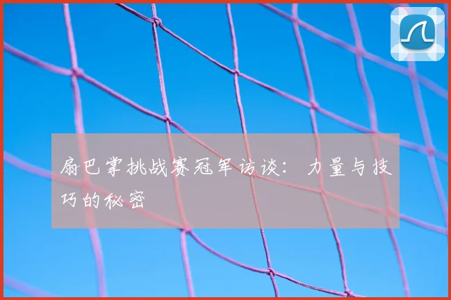 扇巴掌挑战赛冠军访谈：力量与技巧的秘密